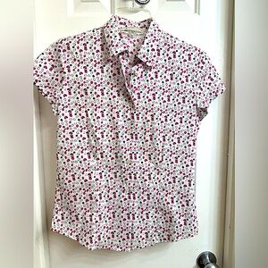 Amina Rubinacci Made in Italy, Signature blend, cap sleeves, button up Blouse